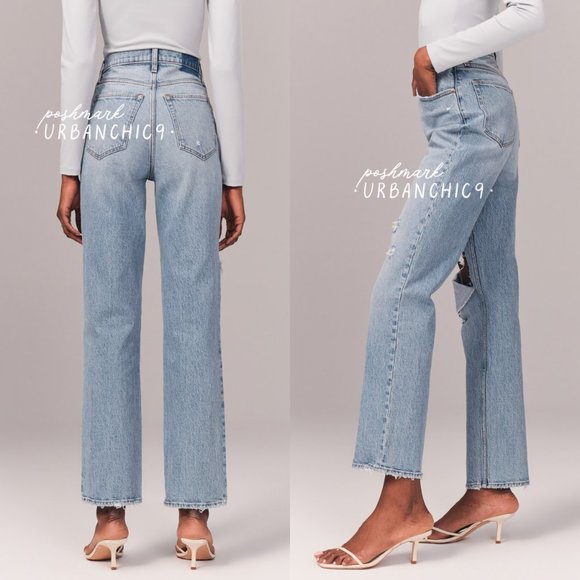 ABERCROMBIE 90s Ultra High Rise Straight Jean 24 - Picture 4 of 15